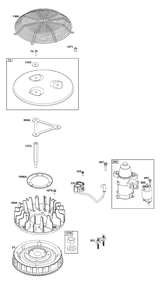 Flywheel/Ignition/Starter Group Diagram and Parts List for 54E177-0011-J1  Briggs and Stratton Engine